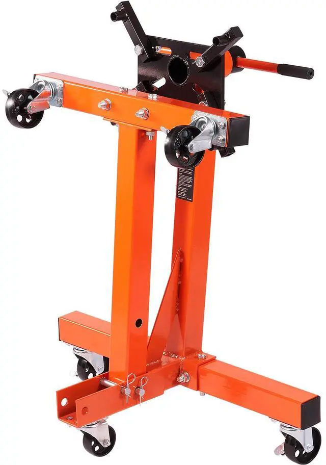 Alt view image 9 of 15 - VEVOR Engine Stand, 1500 lbs (3/4 Ton) Rotating Engine Motor Stand with 360 Degree Adjustable Head, Cast Iron Folding Motor Hoist Dolly, 5-Caster, 4 Adjustable Arms, for Vehicle Maintenance