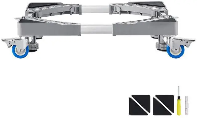 Alt view image 8 of 14 - VEVOR Mini Fridge Stand, 400 lbs Load, 4 Strong Feet, 4 Locking Swivel Wheels, Washer and Dryer Pedestal, Multi-Functional Adjustable Base for Washing Machine, and Refrigerator, Universal Mobile Base