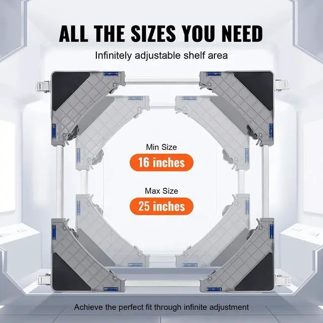 Alt view image 13 of 14 - VEVOR Mini Fridge Stand, 400 lbs Load, 4 Strong Feet, 4 Locking Swivel Wheels, Washer and Dryer Pedestal, Multi-Functional Adjustable Base for Washing Machine, and Refrigerator, Universal Mobile Base