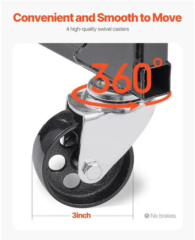 Alt view image 5 of 8 - VEVOR Engine Stand, 750 LBS Load Capacity Engine Motor Stand, Heavy-Duty Steel Motor Holder with 4 Swivel Casters and 4 Hook Positions, Suitable for BB-CHEVY and GEN-1 SB-CHEVY Engines