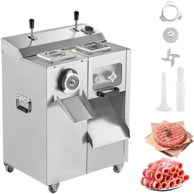 Alt view image 2 of 8 - VEVOR Commercial Electric Meat Grinder Slicer 14 Lbs/Min Sausage Stuffer Maker Kitchen