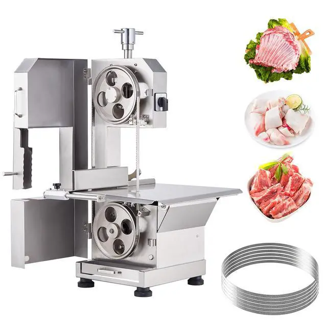 Alt view image 2 of 8 - VEVOR Commercial Electric Meat Bandsaw, 2200W Stainless Steel Countertop Bone Sawing Machine, Workbeach 18.5" x 20.9", 0-7.1 Inch Cutting Thickness, Frozen Meat Cutter with 6 Blades for Rib Pork Beef