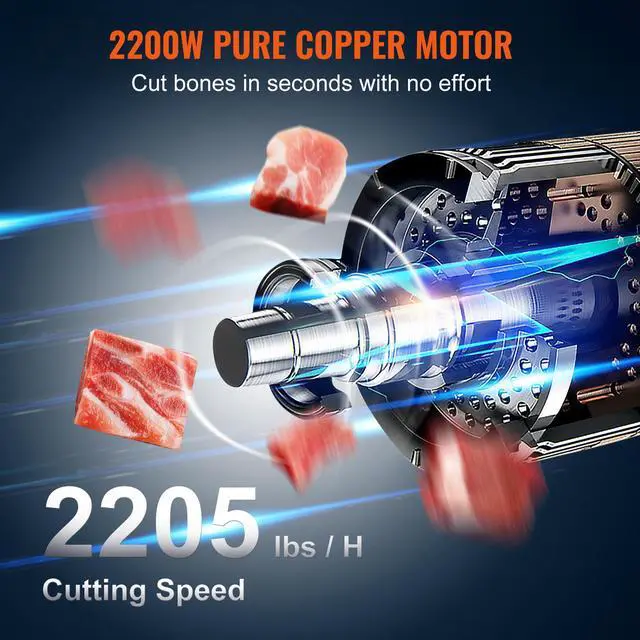 Alt view image 4 of 8 - VEVOR Commercial Electric Meat Bandsaw, 2200W Stainless Steel Countertop Bone Sawing Machine, Workbeach 18.5" x 20.9", 0-7.1 Inch Cutting Thickness, Frozen Meat Cutter with 6 Blades for Rib Pork Beef