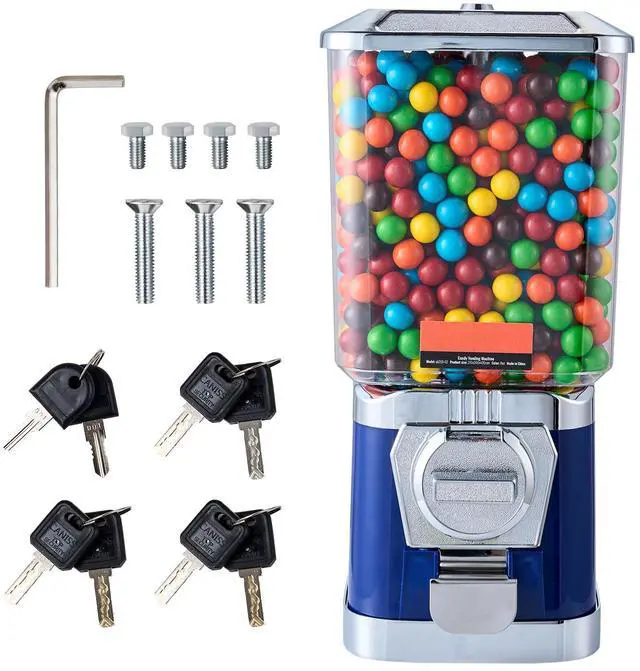 Alt view image 2 of 8 - VEVOR 17"H Gumball Machine Vending Coin Bank Vintage Candy Dispenser PC Bule