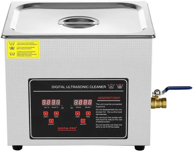 Alt view image 8 of 14 - VEVOR Ultrasonic Cleaner with Digital Timer & Heater, Professional Ultra Sonic Jewelry Cleaner, Stainless Steel Heated Cleaning Machine for Glasses Watch Rings Small Parts Circuit Board (10L)