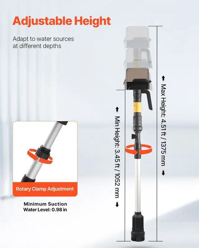 Alt view image 5 of 8 - Cordless Stick Water Transfer Pump for Dewalt 20V MAX Battery (Not Included)