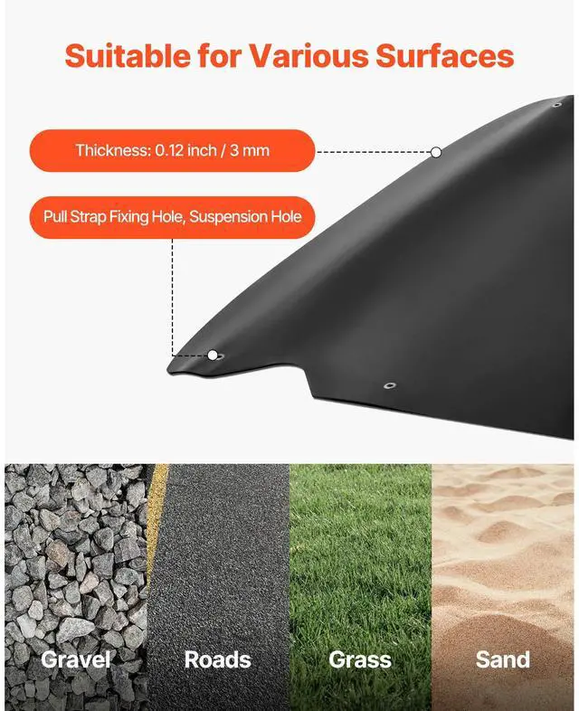Alt view image 5 of 8 - Yard Drag Sled 110 x 46 in 2000lbs Heavy Duty HDPE Glider Hauler Mat Pull Cable