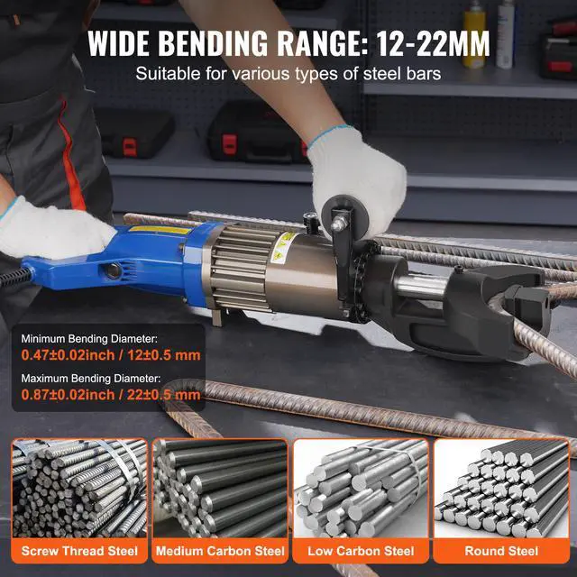 Alt view image 4 of 7 - Electric Hydraulic Rebar Bender, 1.2 KW 0.9 inch 22 mm Hand Held Rebar Bender 110 V Portable Electric Rebar Bender, within 5 s