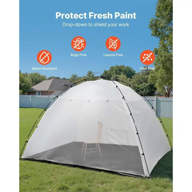 Alt view image 6 of 8 - VEVOR Portable Paint Booth Tent, 115.35 x 90.55 x 74 inch Painting Tent Station, Spray Shelter with Built-in Floor & Mesh Screen, Large Space, Oxford Spray Painting Tents for Cupboard, Chairs, Tables