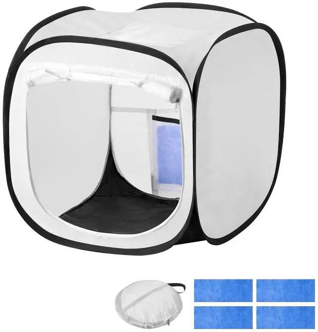 Alt view image 2 of 8 - VEVOR Portable Paint Booth Tent, 15.94 x 15.94 x 16.9 inch Pop-Up Portable Spray Paint Tent with Mesh Door, Spray Painting Tents for Small Models, Sculptures, Vases, Photo Frames, Pop-Up Design