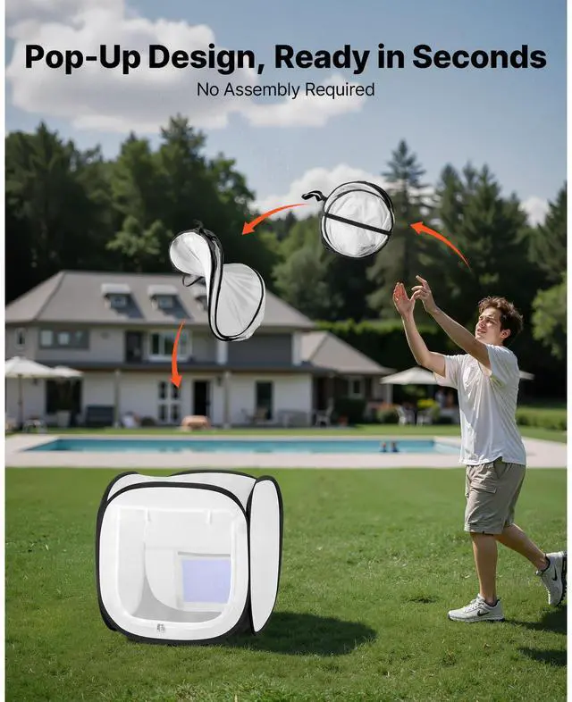 Alt view image 3 of 8 - VEVOR Portable Paint Booth Tent, 15.94 x 15.94 x 16.9 inch Pop-Up Portable Spray Paint Tent with Mesh Door, Spray Painting Tents for Small Models, Sculptures, Vases, Photo Frames, Pop-Up Design