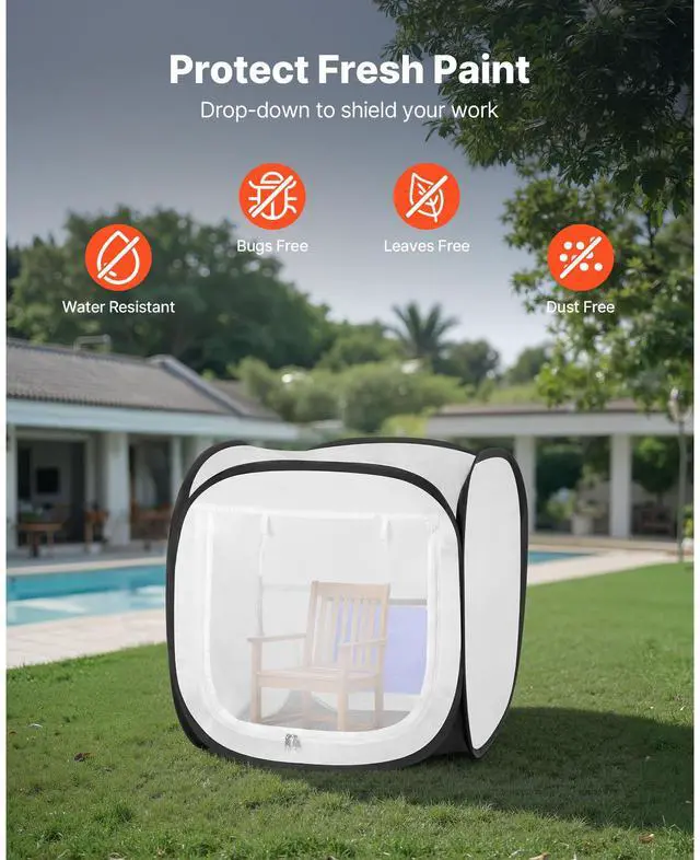 Alt view image 6 of 8 - VEVOR Portable Paint Booth Tent, 15.94 x 15.94 x 16.9 inch Pop-Up Portable Spray Paint Tent with Mesh Door, Spray Painting Tents for Small Models, Sculptures, Vases, Photo Frames, Pop-Up Design