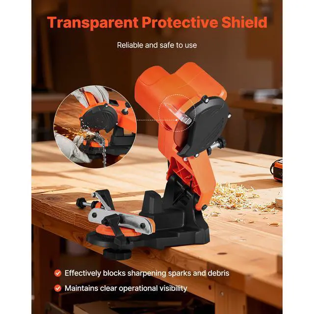 Alt view image 7 of 8 - VEVOR Electric Chainsaw Sharpener, 85W Bench Saw Chain Sharpener 5000RPM, Professional Chainsaw Sharpening Tool with 2 Grinding Wheels for Woodworking, Logging, Gardening