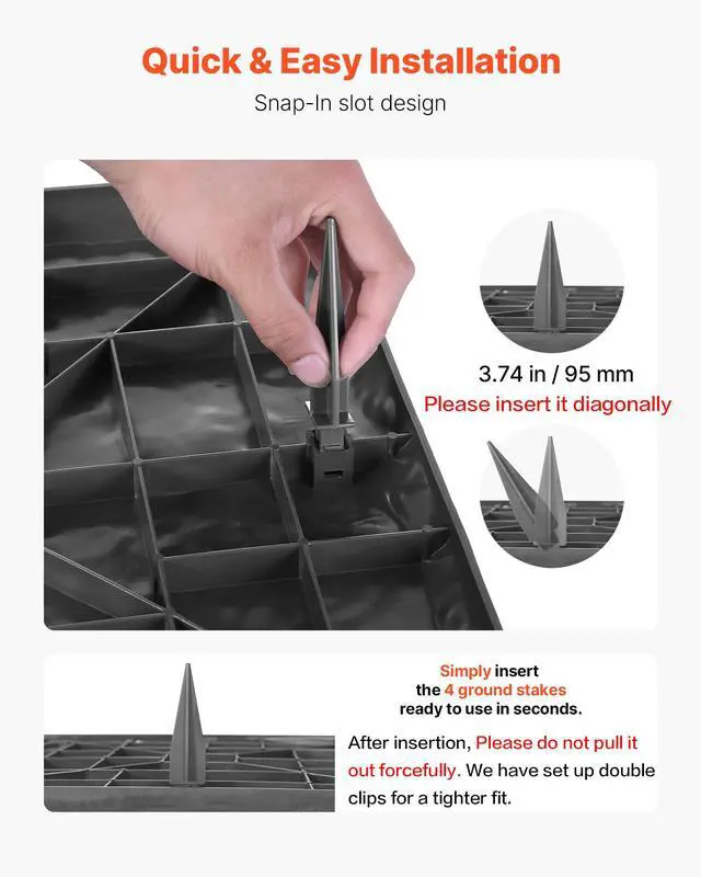 Alt view image 12 of 14 - Decorative Stepping Stones with Stakes 8Pcs 15.5x15.5 in Walkway Pavers Grey