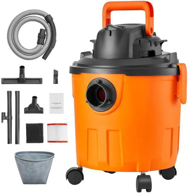 Alt view image 8 of 14 - VEVOR Shop Vacuum Wet And Dry, 5 Gallon 6 Peak HP Wet/Dry Vac, Powerful Suction with Blower Function with Attachments 2-in-1 Crevice Nozzle, Small Shop Vac Perfect for Carpet Debris, Pet Hair, Car