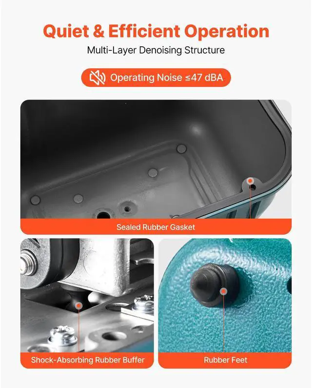 Alt view image 4 of 8 - VEVOR Linear Air Pump Septic Aerator Pump 2219.04GPH Aeration for 11ft Deep Pond