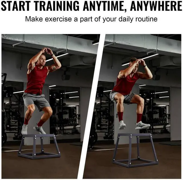 Alt view image 13 of 14 - VEVOR Plyometric Jump Box, 12 Inch Plyo Box, Steel Plyometric Platform and Jumping Agility Box, Anti-Slip Fitness Exercise Step Up Box for Home Gym Training, Conditioning Strength Training, Black