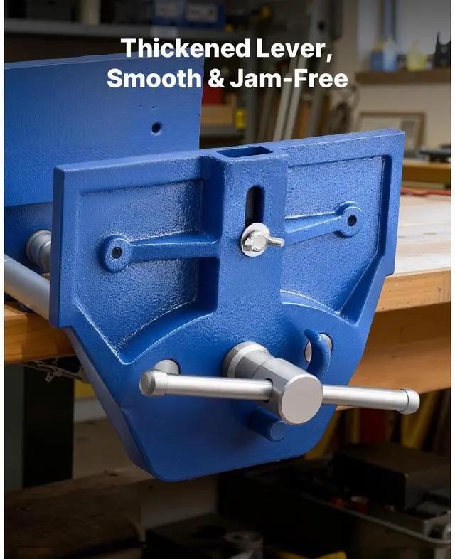 Alt view image 7 of 8 - VEVOR Woodworking Vise, 7 Inch Jaw Width, Quick Release Wood Bench Vise, 8 Inch Max Jaw Opening, Heavy-duty Cast Iron Construction, Workbench Vice with Adjustable Front Stop, for Woodworking Drilling