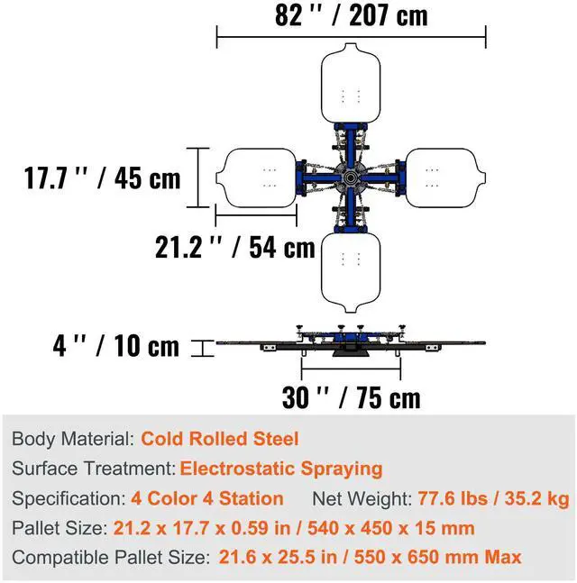 Alt view image 15 of 15 - VEVOR 4 Color 4 Station Silk Screening Screenprint Press Screen Printing Machine