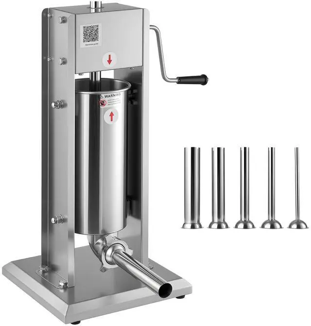 Alt view image 2 of 8 - VEVOR Manual Sausage Stuffer 11 LBS / 5 L with 5 Tubes for Commercial & Home