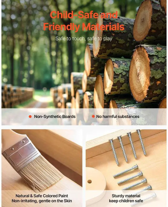 Alt view image 4 of 8 - VEVOR Indoor Playground Jungle Gym 4-in-1 Wooden Indoor Playground Playset