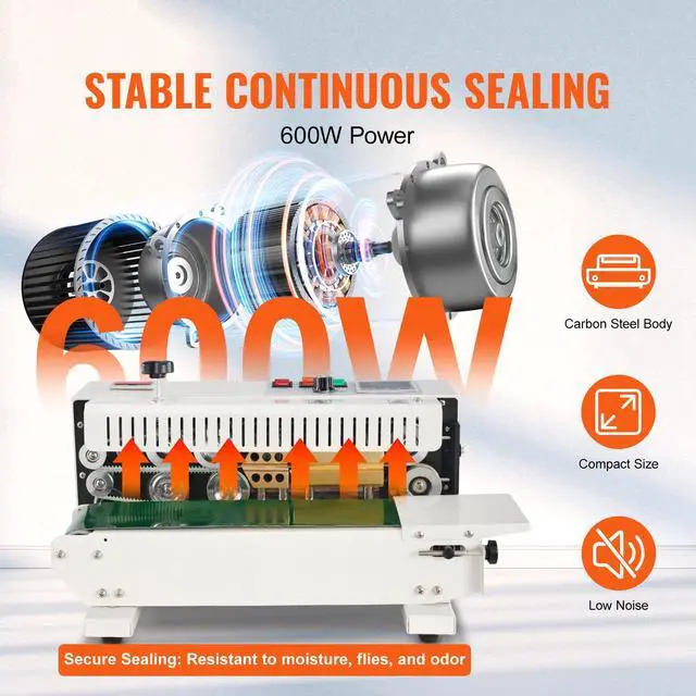 Alt view image 5 of 10 - VEVOR Continuous Bag Band Sealing Machine Horizontal Band Sealer Count Function