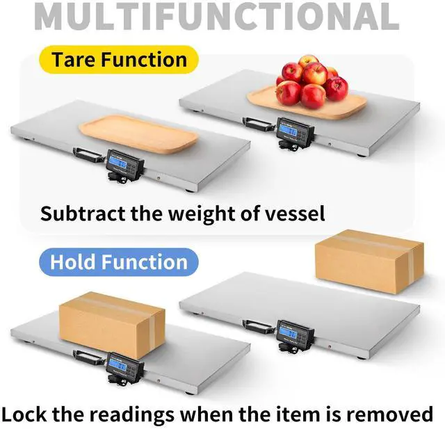 Alt view image 3 of 7 - 1100Lbs x 0.2Lbs Digital Livestock Scale Large Pet Vet Scale Stainless Steel Platform Electronic Postal Shipping Scale Heavy Duty Large Dog Hog Sheep Goat Pig Sheep Scale