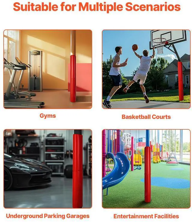 Alt view image 7 of 8 - 71" Basketball Pole Pad Durable Padding for 2-6.3" Round 4.5x4.5" Square Pole