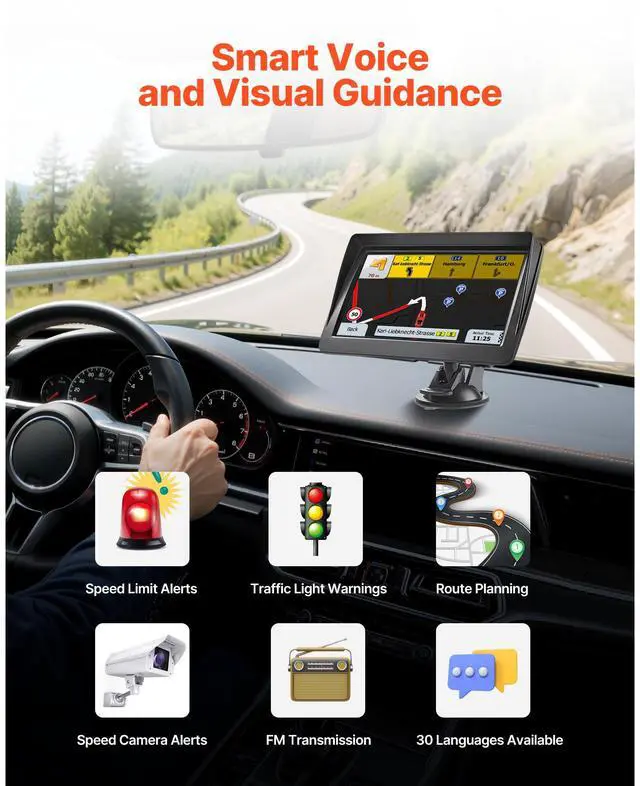Alt view image 10 of 14 - GPS Navigator for Car 7 inch Touch Screen 8GB GPS Navigation System with Map