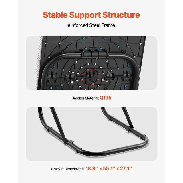 Alt view image 10 of 14 - Axe Throwing Game Plastic Bristle Target with 8 Throwing Axes Set Steel Frame