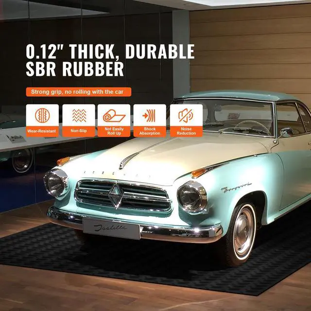 Alt view image 10 of 14 - VEVOR Diamond-Plate Rubber Flooring Roll, 3 mm x 4 ft x 8 ft Garage Floor Mat, SBR Rubber Garage Flooring Roll, Easy to Clean, Diamond Plate Rubber Mat for Under Cars, Garage Industry Gym, Black