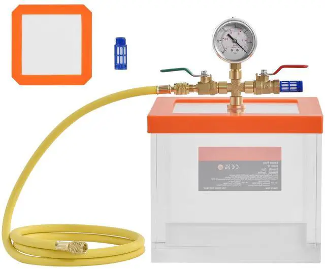 Alt view image 8 of 14 - VEVOR 2 Gallon Vacuum Chamber, Upgraded Multipurpose Acrylic Vacuum Degassing Chamber, Transparent Vacuum Chamber, for Resin Degassing, Silica Gel Degassing, Gypsum Degassing and Vacuum Extraction