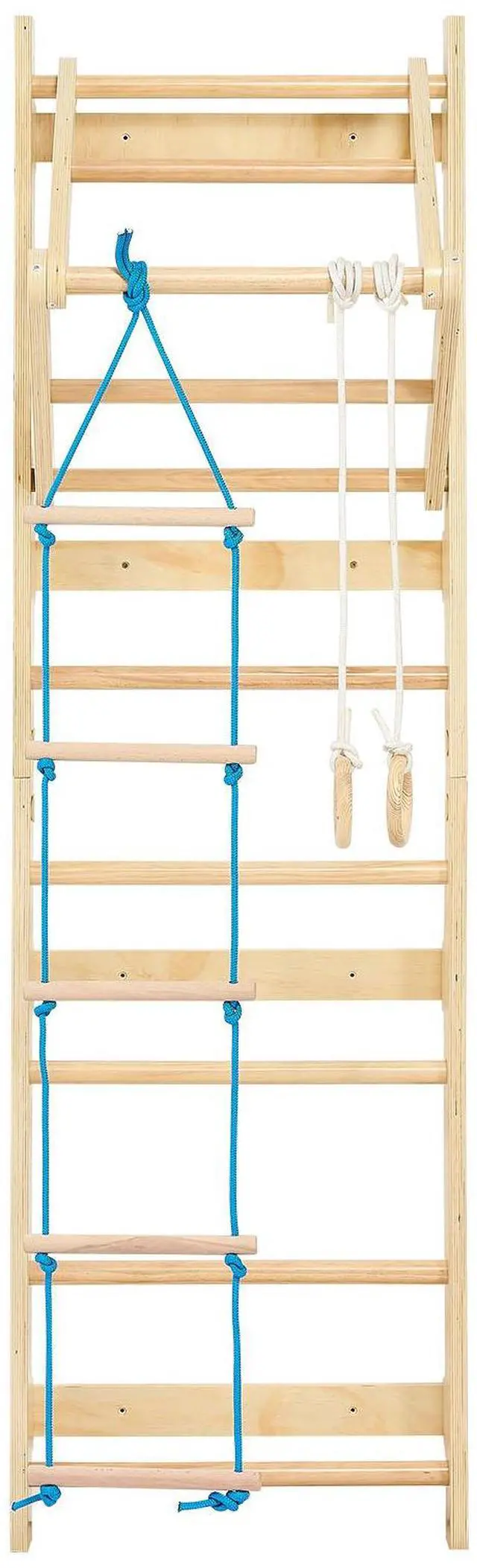 Alt view image 2 of 8 - VEVOR Swedish Ladder Wall Gym 4-in-1 8-Level 220LBS Loading Indoor Jungle Gym