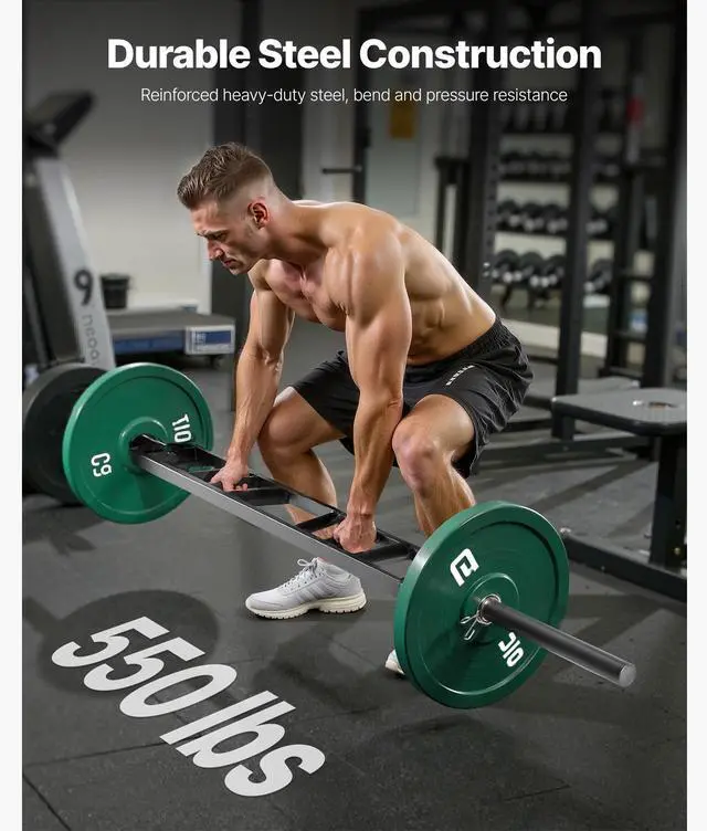 Alt view image 3 of 8 - VEVOR Multi-Grip Barbell, 2-inch 3 Positions Swiss Bar, 550 LBS Capacity Heavy Duty Swiss Barbell Training Equipment, with 2 Collars and Knurled Grips, for Home Gym, Support Pressing, Lifting Curls