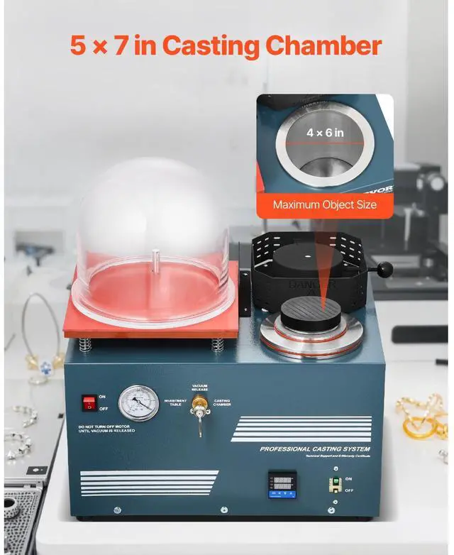 Alt view image 4 of 7 - Vacuum Investing Casting Machine with Melting Furnace, Convenient Oil Injection Port, Precision Pressure Gauge, All-in-One Machine for Casting Jewelry and Melting Scrap, Silver, Gold, Copper