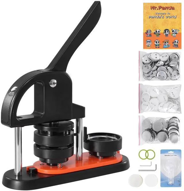 Alt view image 8 of 14 - VEVOR Button Maker Machine, 2.28 inch/58mm Pin Maker with 100pcs Button Parts, Ergonomic Arc Handle Punch Press Kit, Button Maker with Panda Magic Book, For Children DIY Gifts and Christmas