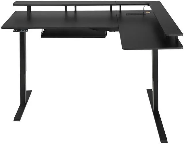 Alt view image 8 of 14 - VEVOR L Shaped Desk Electric Adjustable Height Corner Desk with Keyboard Tray
