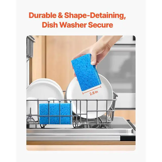 Alt view image 11 of 14 - VEVOR Sponges, 12 Pcs Durable Natural Kitchen Sponges with Cellulose & Scrub Pad, Easy-to-Rinse Cleaning Sponges with Honeycomb Structure & Quick Water Absorption, Fit for Home Cleaning