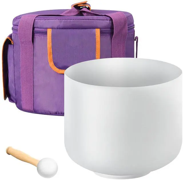 Alt view image 2 of 8 - VEVOR Crystal Singing Bowl, 8-inch F Note Heart Chakra Singing Bowl, Portable Frosted Quartz Singing Bowl with Rubber Mallet, O-Ring and 8" Carrying Bag, Perfect for Meditation Yoga Sound Healing Bath