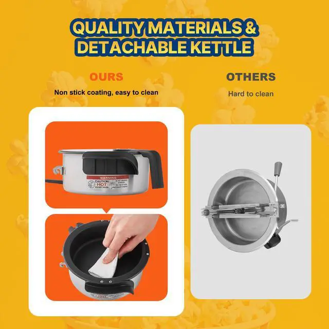 Alt view image 7 of 8 - Popcorn Popper Machine Tabletop Popcorn Maker 480W 4 Oz Black