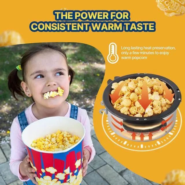 Alt view image 4 of 8 - Popcorn Popper Machine Tabletop Popcorn Maker 480W 4 Oz Black