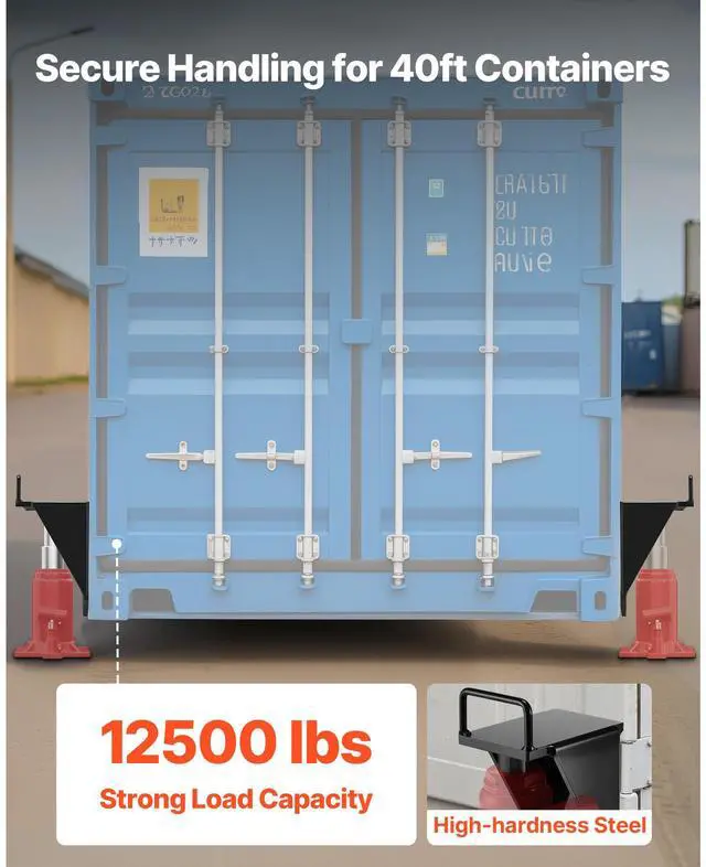 Alt view image 3 of 8 - VEVOR Shipping Container Jack Lug with U-Shaped Handle, 2-Pack, Storage Leveler Booster Withstands Sun & Rain, Heavy Duty Container Jack Lug for Shipping Industry, Logistics, Warehouse Management