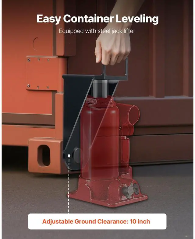 Alt view image 4 of 8 - VEVOR Shipping Container Jack Lug with U-Shaped Handle, 2-Pack, Storage Leveler Booster Withstands Sun & Rain, Heavy Duty Container Jack Lug for Shipping Industry, Logistics, Warehouse Management