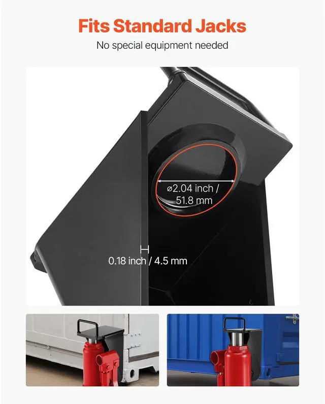 Alt view image 7 of 8 - VEVOR Shipping Container Jack Lug with U-Shaped Handle, 2-Pack, Storage Leveler Booster Withstands Sun & Rain, Heavy Duty Container Jack Lug for Shipping Industry, Logistics, Warehouse Management