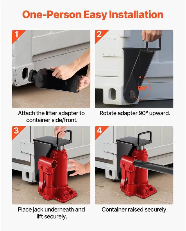 Alt view image 6 of 8 - VEVOR Shipping Container Jack Lug with U-Shaped Handle, 2-Pack, Storage Leveler Booster Withstands Sun & Rain, Heavy Duty Container Jack Lug for Shipping Industry, Logistics, Warehouse Management