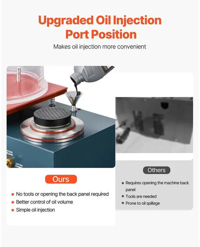 Alt view image 3 of 8 - Vacuum Investing Casting Machine 290W Power 3 CFM Pump and Bell Jar for Jewelry