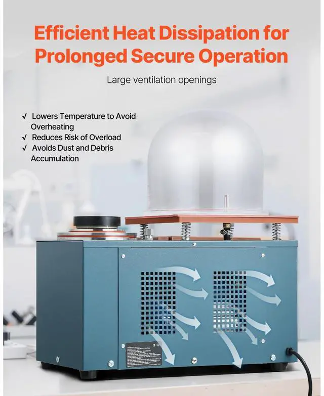 Alt view image 7 of 8 - Vacuum Investing Casting Machine 290W Power 3 CFM Pump and Bell Jar for Jewelry