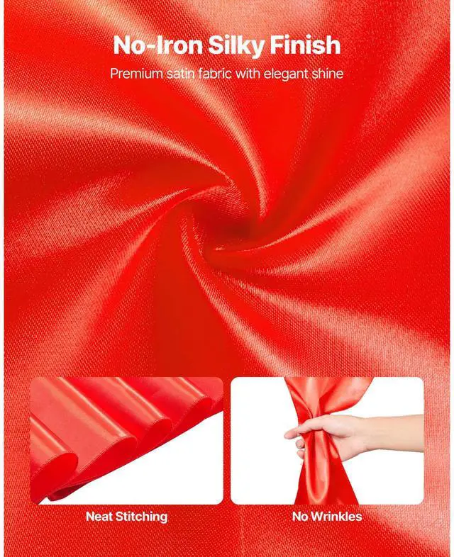 Alt view image 4 of 7 - VEVOR Satin Chair Sashes Bows, 50PCS Chair Ribbon Ties Back Sash, 7 x 108 inch, Red Wedding Reception Decoration, for Wedding Ceremony Baby Shower Party Events Banquet Chair Cover Decoration