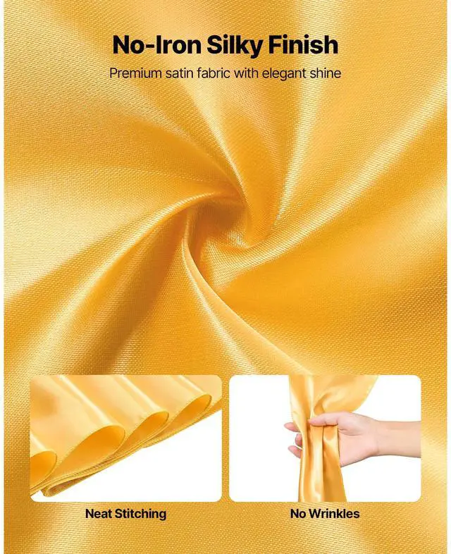 Alt view image 4 of 8 - VEVOR Satin Chair Sashes Bows, 100PCS Chair Ribbon Ties Back Sash, 7 x 108 inch, Gold Wedding Reception Decoration, for Wedding Ceremony Baby Shower Party Events Banquet Chair Cover Decoration