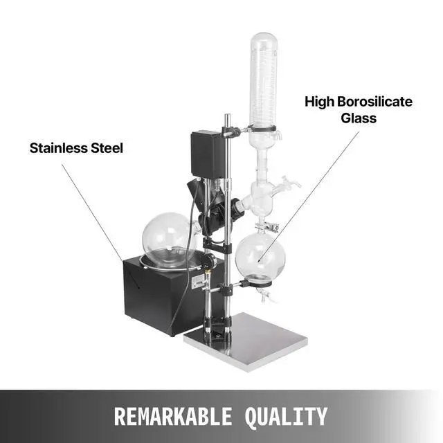 Alt view image 2 of 7 - 5L Rotary Evaporator RotoVap 99°C Borosilicate Glass 110V Rotation 0-90rpm USA